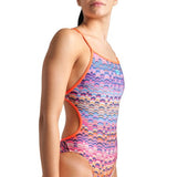 Women's Ondulation Swimsuit Lace Back violet-bright coral