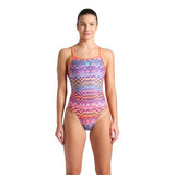 Women's Ondulation Swimsuit Lace Back violet-bright coral