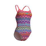 Women's Ondulation Swimsuit Lace Back violet-bright coral