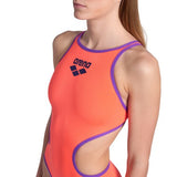 Arena Dames One Biglogo One Piece Marine-Fluo-Rood