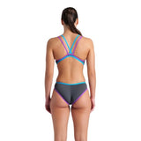 Women's One Double Cross Back One Piece asphalt-purple