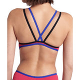 Women's One Double Cross Back One Piece Rose neon-blue-black