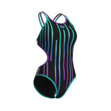 Women's One Metallic Paint Swimsuit black-water-purple