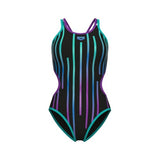 Women's One Metallic Paint Swimsuit black-water-purple