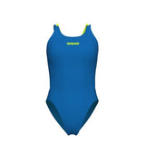 Women's Arena Swimsuit Tech Multi Solid Dark blue-river/artic-lime