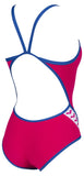 Women's Team Stripe Super Fly Back One Piece Rose - Royal