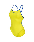 Arena Womens Solid Lace Back Soft-Green / Neon-Blue