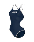 Une Pièce Femme One Double Cross Back Bleu Marine - Blanc