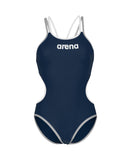 Une Pièce Femme One Double Cross Back Bleu Marine - Blanc