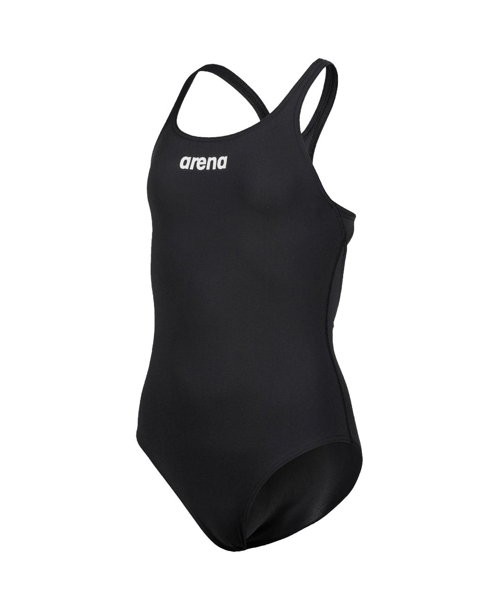 Girls' Team Swimsuit Swim Pro Solid Black - White