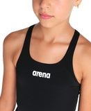 Girls' Team Swimsuit Swim Pro Solid Black - White