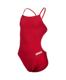 Teambadpak voor meisjes Challenge effen rood - wit