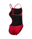 Teambadpak voor meisjes Challenge effen rood - wit