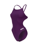 Maillot de bain Femme Arena Team Challenge Solid Prune Blanc