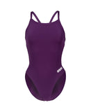 Maillot de bain Femme Arena Team Challenge Solid Prune Blanc