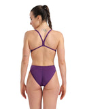 Maillot de bain Femme Arena Team Challenge Solid Prune Blanc