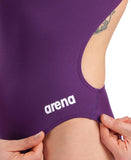 Maillot de bain Femme Arena Team Challenge Solid Prune Blanc