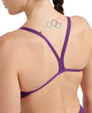 Maillot de bain Femme Arena Team Challenge Solid Prune Blanc
