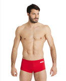Men's Team Low Waist Short Solid Red-White