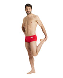 Men's Team Low Waist Short Solid Red-White