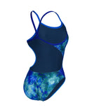 Arena Women's Challenge Back Allover Neon Blue - Neon Blue Multi
