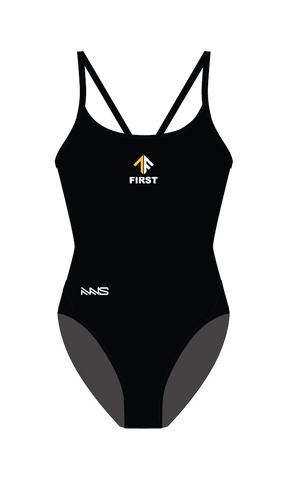 Womens Thin Strap Swimsuit FIRST Black