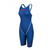 Femme Powerskin Carbon Core FX Kneeskin Dos Ouvert Bleu Océan