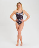 Arena Femme Challenge Back Allover Black - Noir Multi