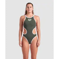 Arena Women's One Biglogo One Piece Dark Sage-White