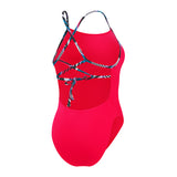 Womens ECO+ Solid Lattice Tie-Back Red/Blue