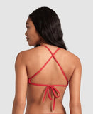Women's Team Swim Top Tie Back Solid Red - White