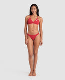 Women's Team Swim Top Tie Back Solid Red - White