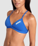 Women's Team Swim Top Tie Back Solid Royal - White