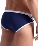 Men's Icons Swim Brief Solid Navy-White