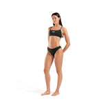 Women's Bikini Bandeau Solid Black - White