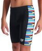 Boy's Racing Stripe Swim Jammer Black-Black