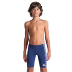 Boy's Racing Stripe Swim Jammer Navy-Navy Multi