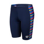 Boy's Racing Stripe Swim Jammer Navy-Navy Multi