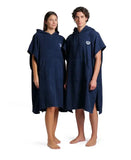 Hooded Poncho Navy-White