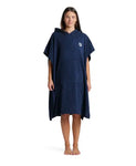 Hooded Poncho Navy-White