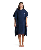 Hooded Poncho Navy-White