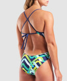 Women's Texture Swimsuit Tie Back Multi-Navy - Navy