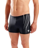 Men’s Double Graphic Swim Short Black-White