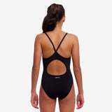 Girls Diamond Back Secure One Piece Still Black
