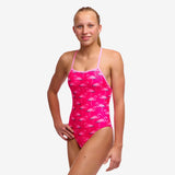 Girls Strapped In One Piece Flaming Go Gos