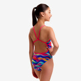 Girls Single Strap One Piece Royal Waves