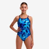 Girls Diamond Back One Piece Scaled Back