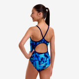 Girls Diamond Back One Piece Scaled Back