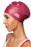 Silicone Cap Long Hair Dark Red