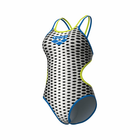 Arena Women's Double Cross Back white-blue-soft green